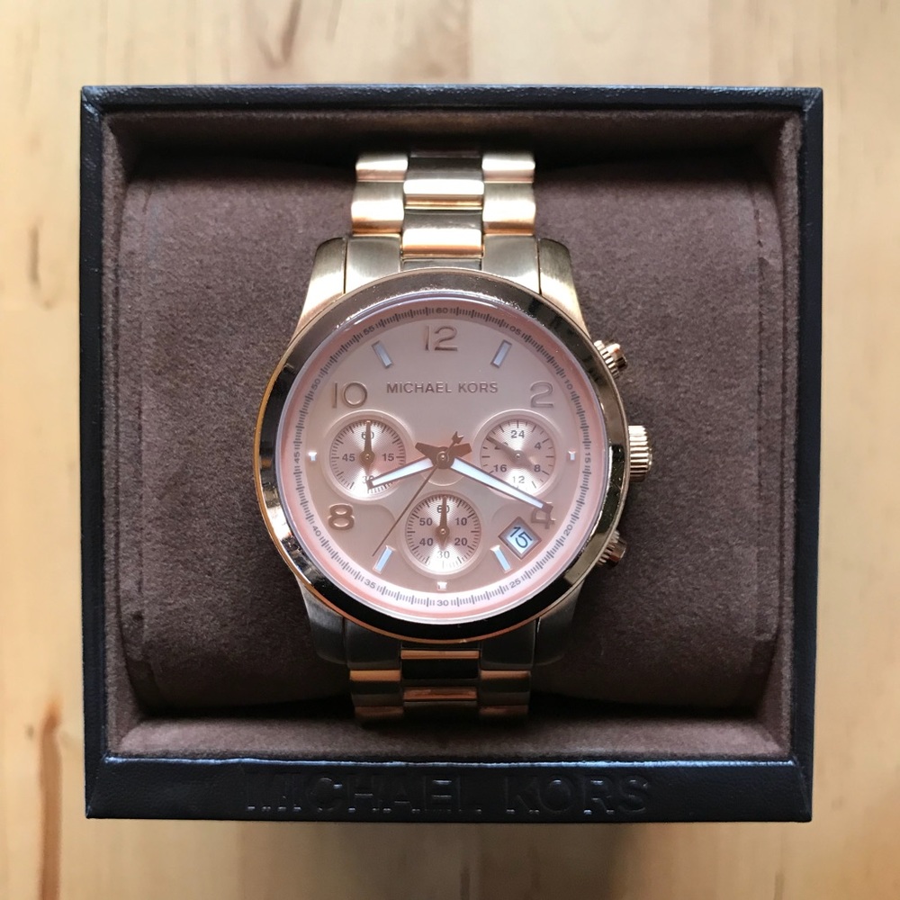 Michael Kors Rose Gold Tone Chronograph Watch 38mm